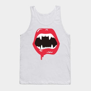 Bloody Bite: Vampire Fangs Dripping With Horror Tank Top